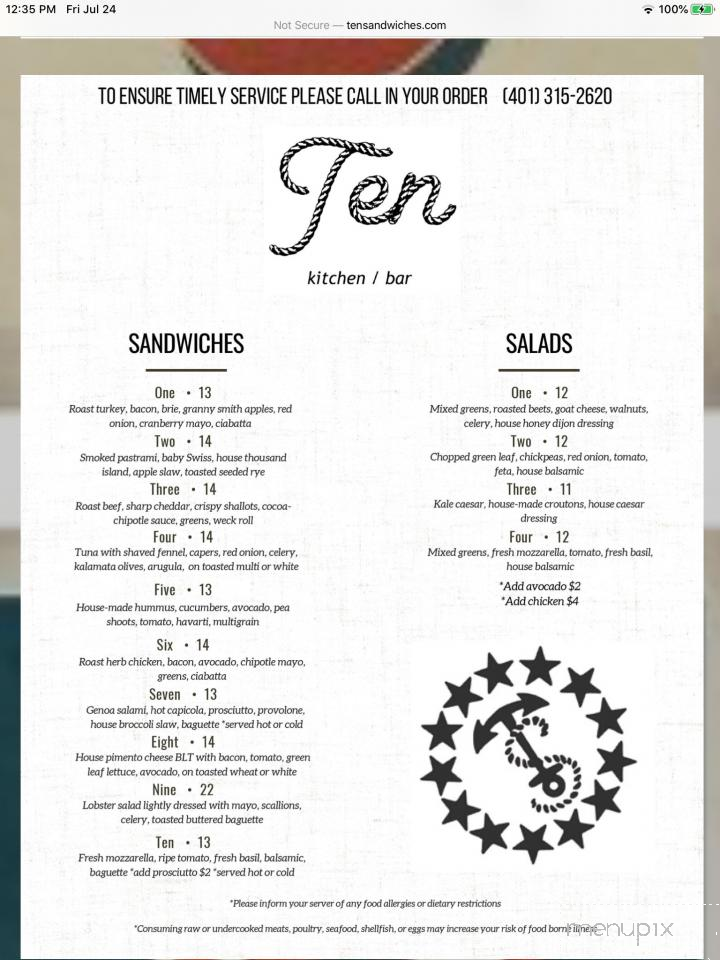 Ten Sandwiches - Watch Hill, RI