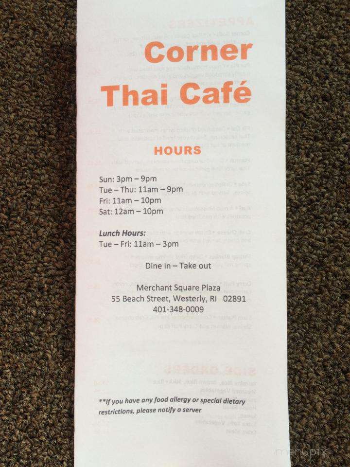 Corner Thai Cafe - Westerly, RI