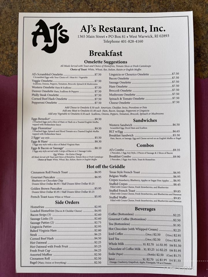 A J's Restaurant - West Warwick, RI